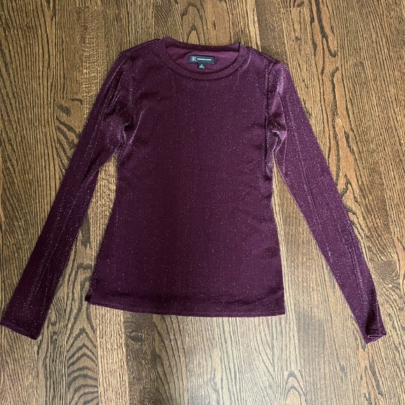 INC Wine-colored Long Sleeve Top - Picture 1 of 3